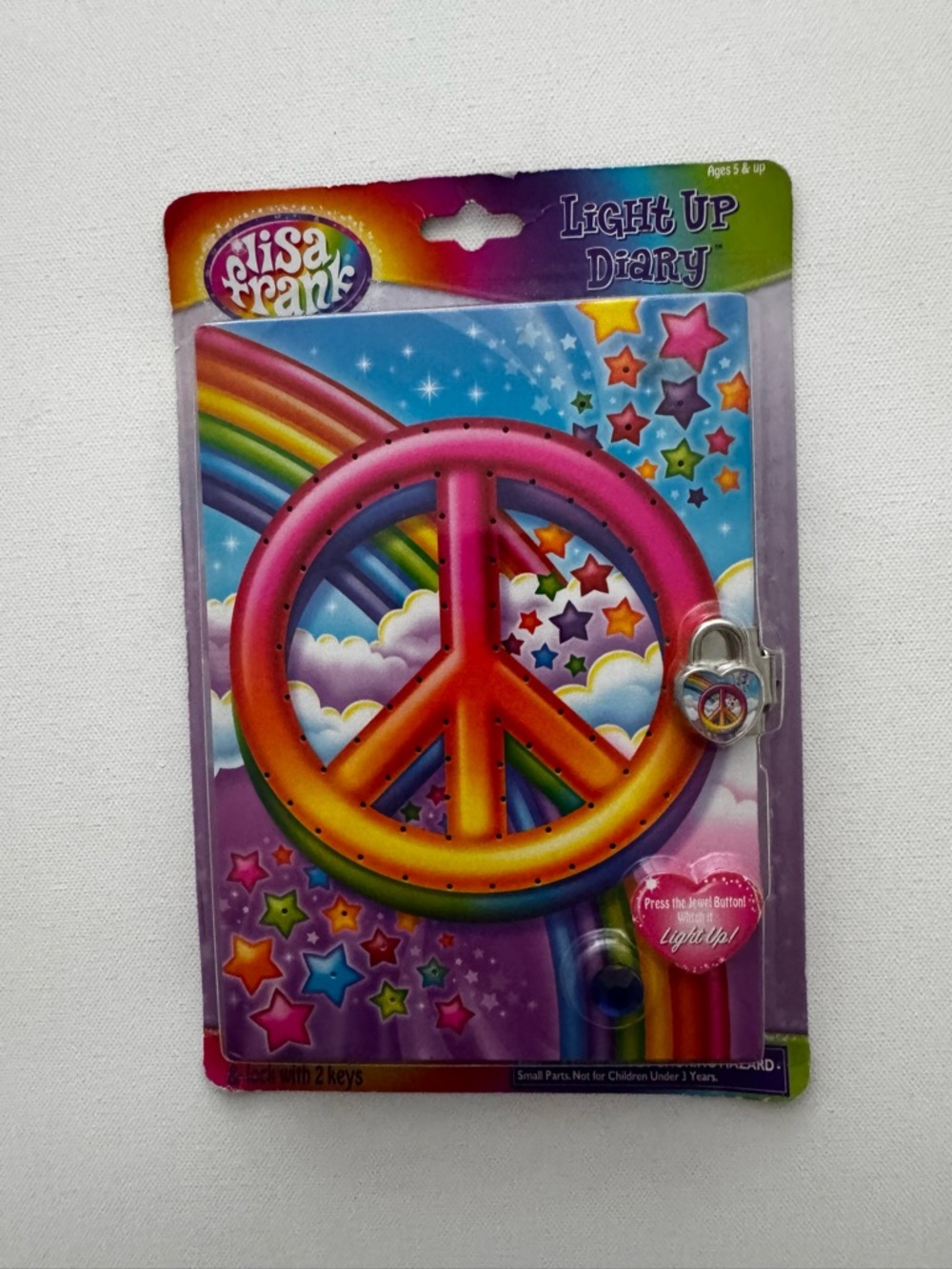 Lisa Frank 2012 Rainbow Peace Light Up Diary NIP